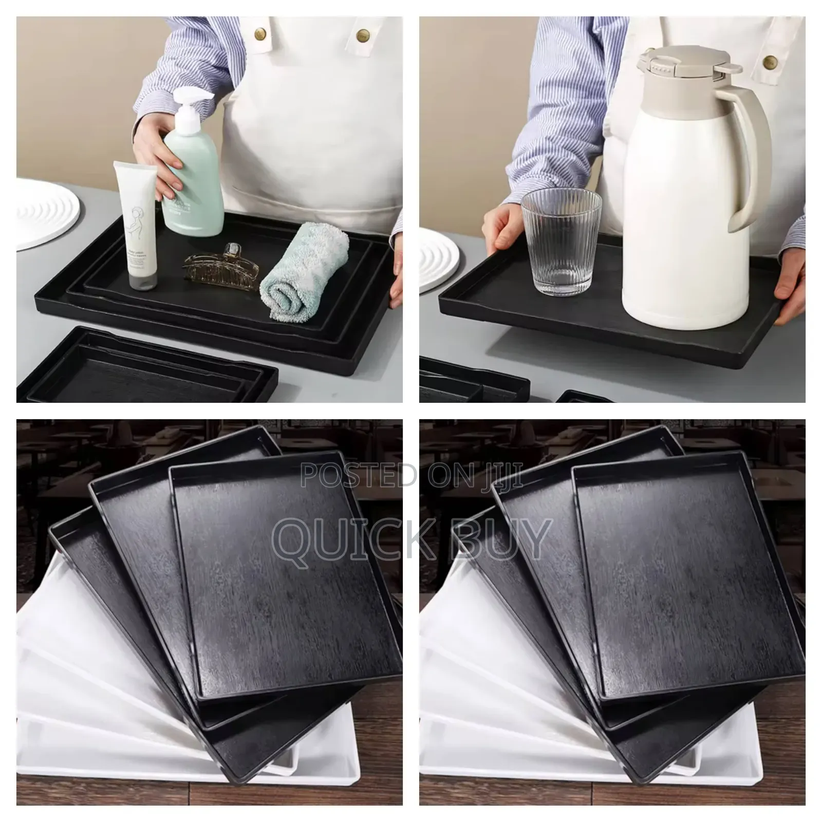 Quality Melamine 3pcs Rectangular Food Trays