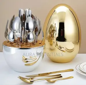 Egg Shaped Stainless Steel Cutlery Holder