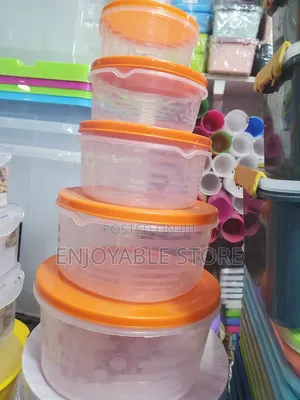 Round Storage Transparent Containers 5pcs