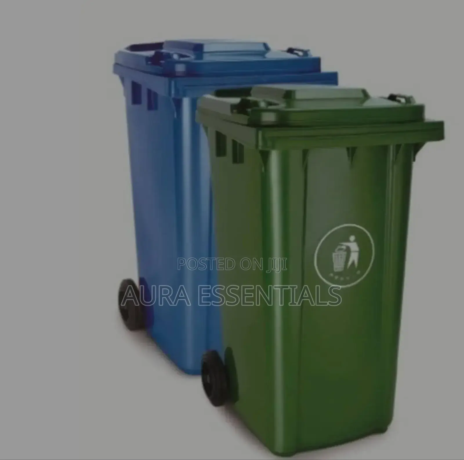 120l Plastic Heavy Duty Outdoor Waste Bin With Wheels
