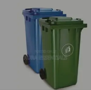 120l Plastic Heavy Duty Outdoor Waste Bin With Wheels
