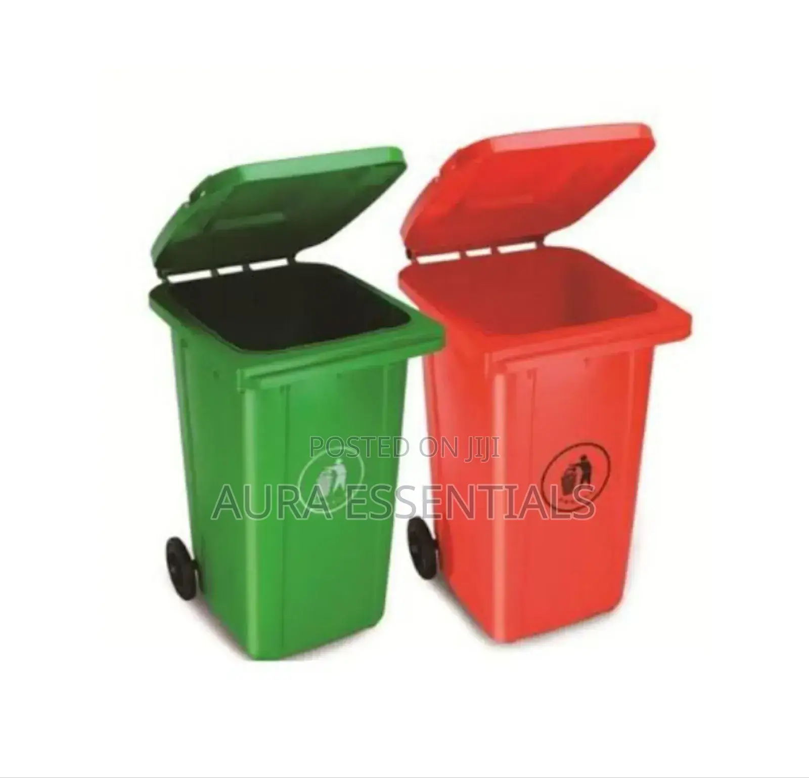 120l Plastic Heavy Duty Outdoor Waste Bin With Wheels