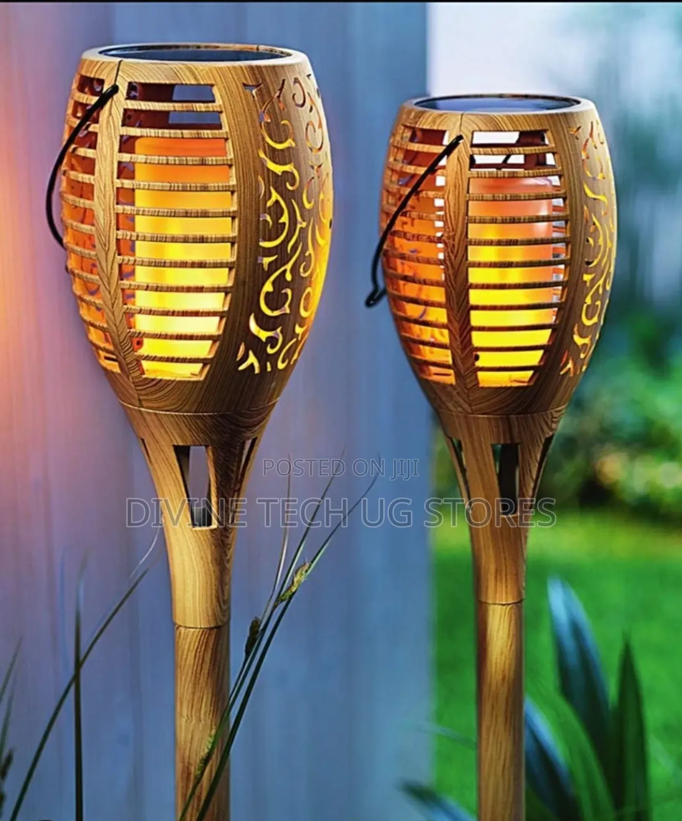 Solar Compound and Garden Light, Hanging Table Lamp- Bamboo