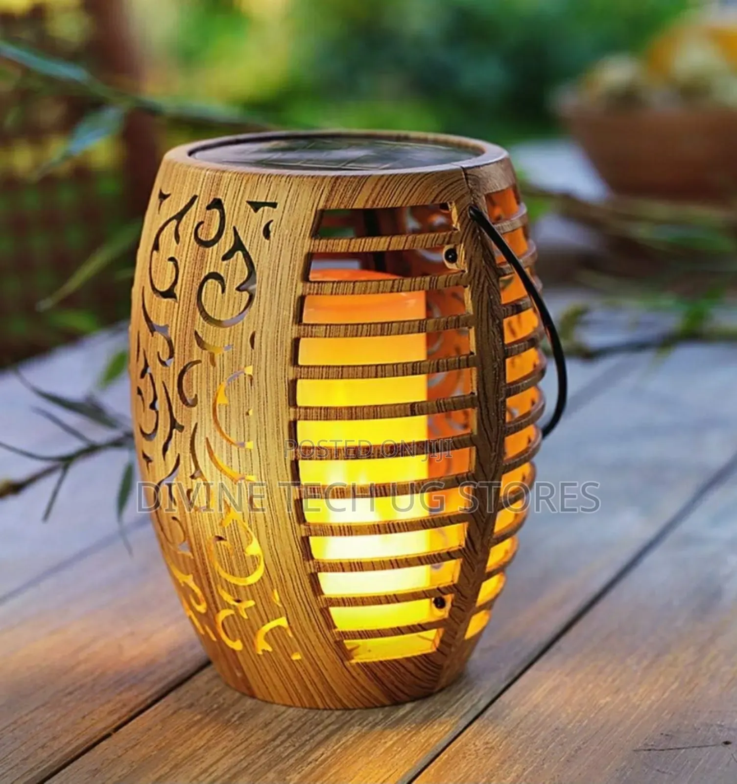 Solar Compound and Garden Light, Hanging Table Lamp- Bamboo