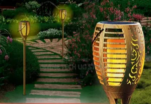 Solar Compound and Garden Light, Hanging Table Lamp- Bamboo