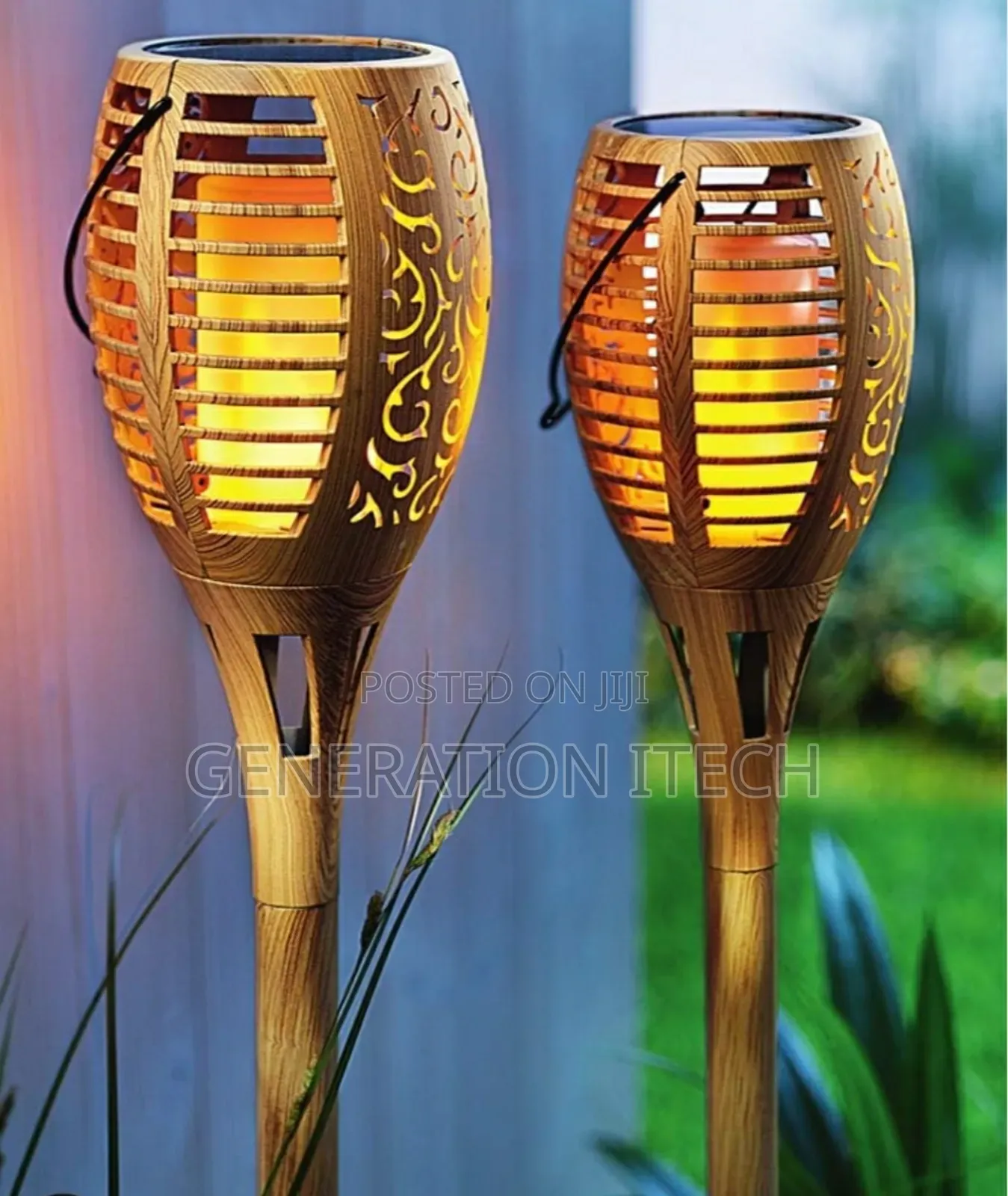 Solar Garden and Compound Light, Hanging Table Lamp- Bamboo