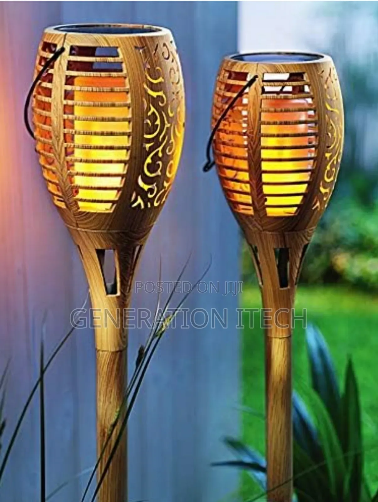 Solar Garden and Compound Light, Hanging Table Lamp- Bamboo