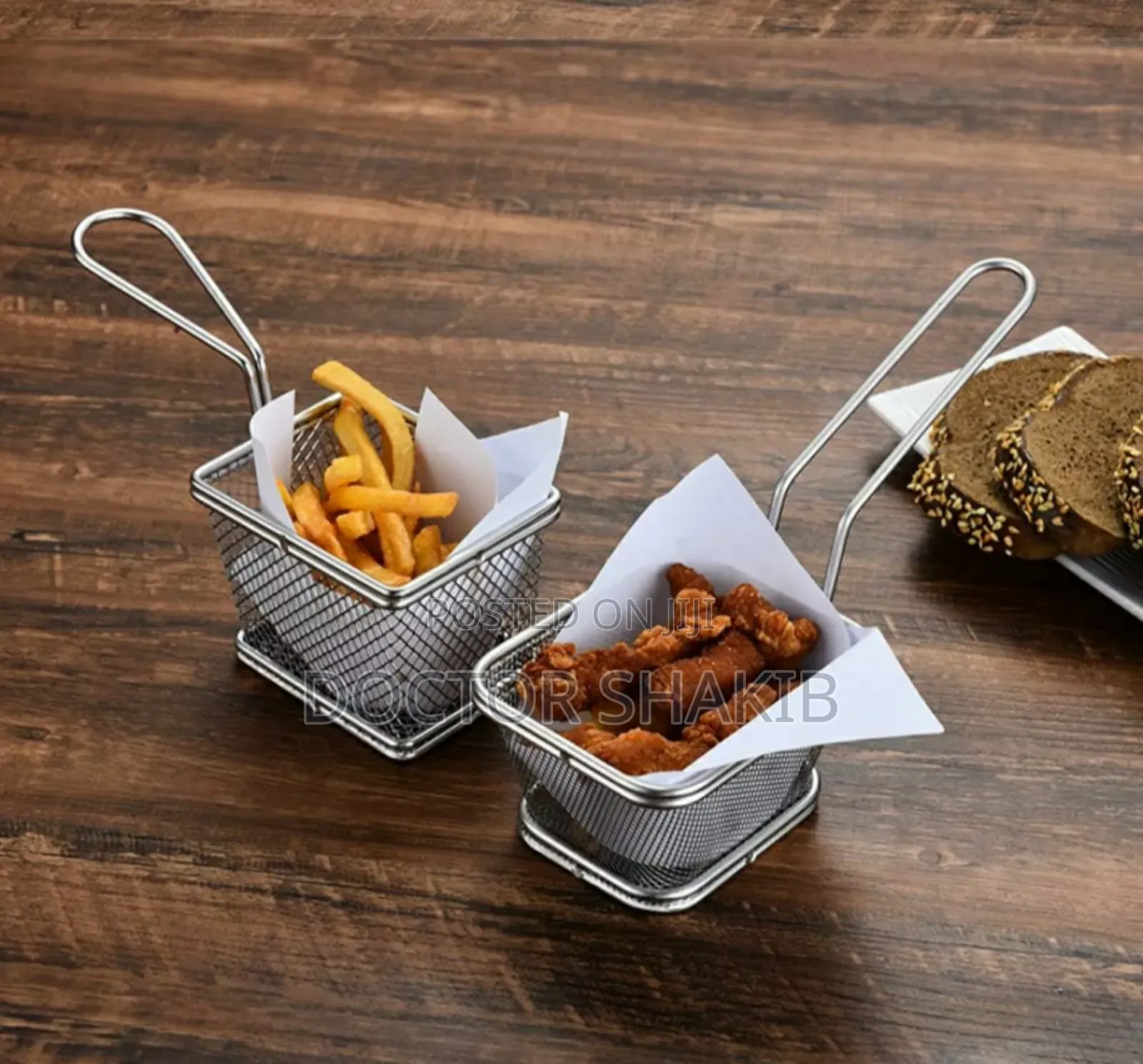 Stainless Steel Mini Fresh Fries Chips Serving Baskets