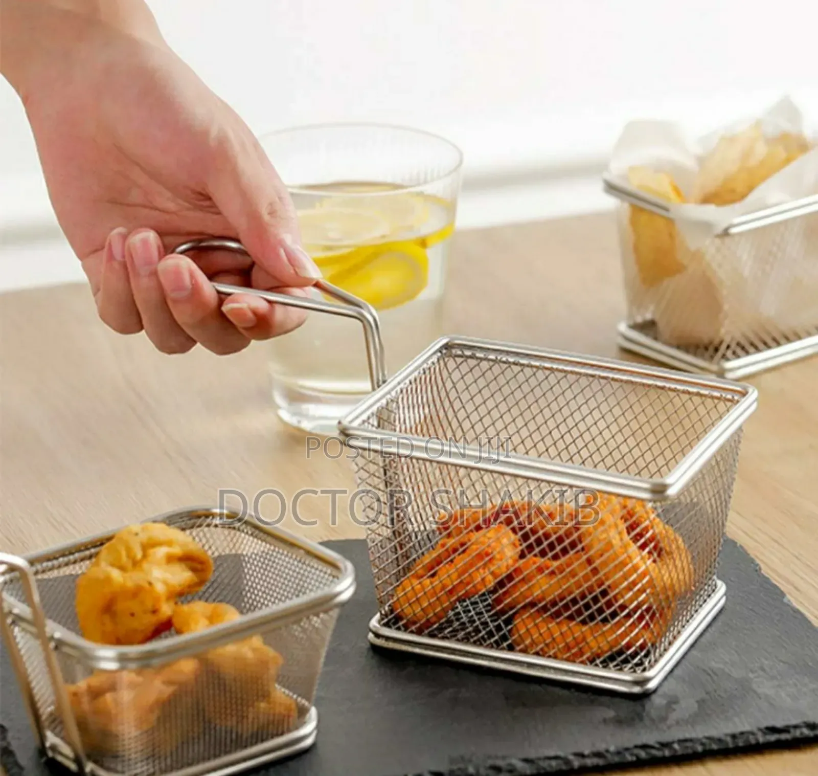 Stainless Steel Mini Fresh Fries Chips Serving Baskets