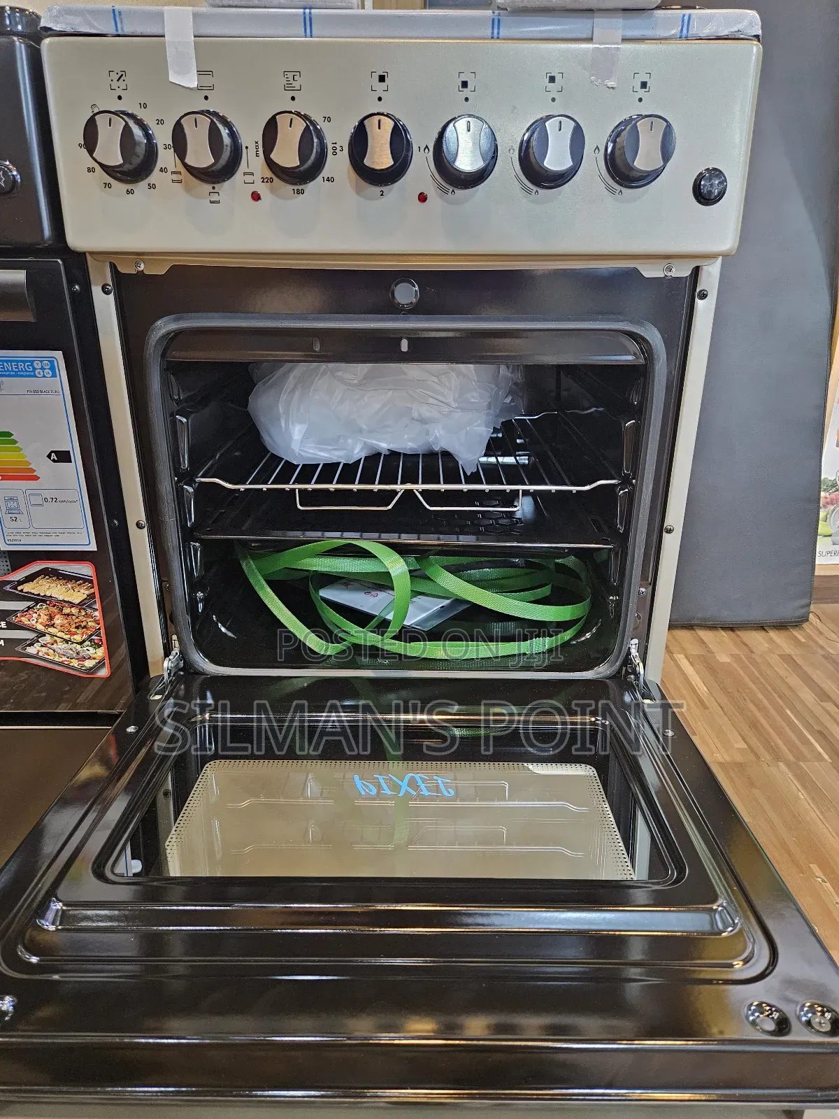 Pixel 50 by 50cm Gas Cooker One Electric Silver
