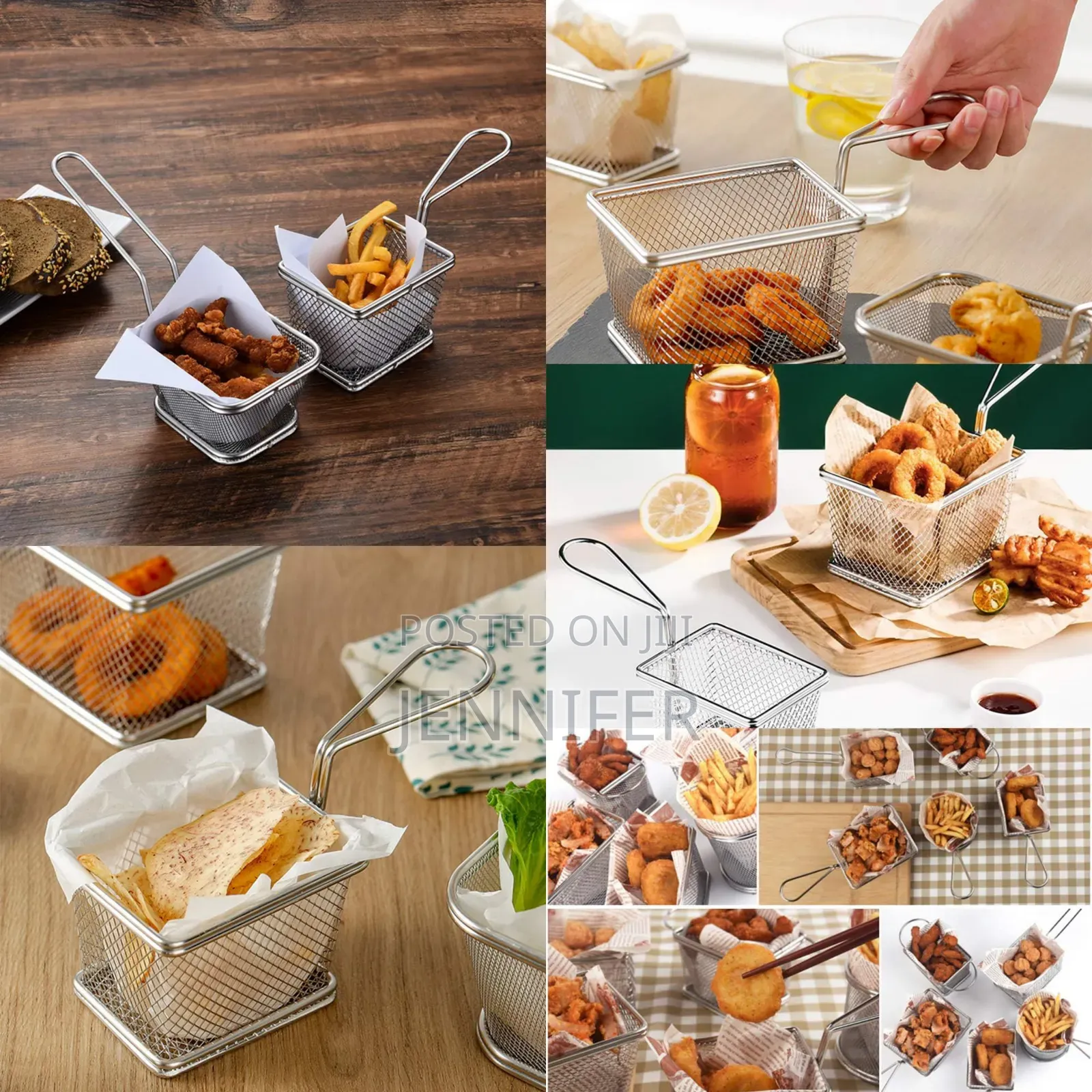 Mini Stainless Steel Fresh Fries Chips Serving Basket