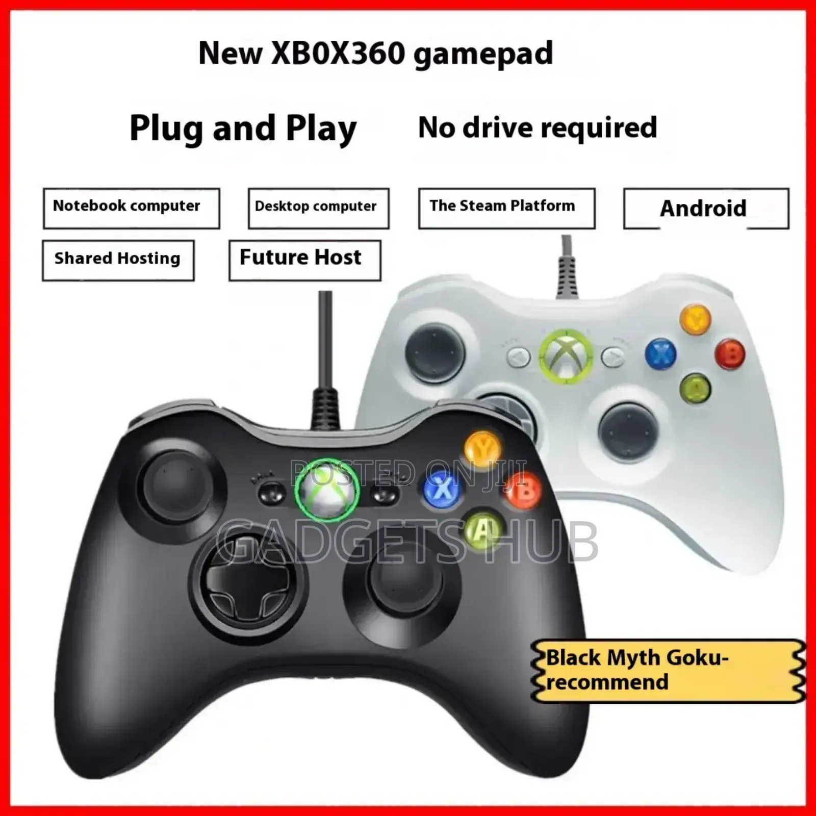 Xbox 360 Dual Vibration Usb Wired Joystick Pc Game Pad