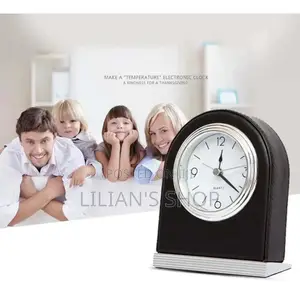 Table Desktop Mute Leather Alarm Clock