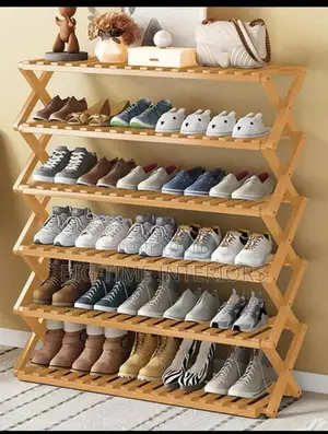 Wooden Foldable 6tiers Shoe Rack
