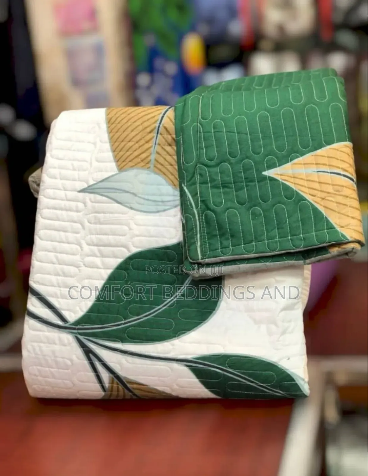Cotton Bedspread Leaf Design