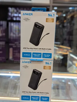 Anker 20000mah 65watts Two Way in Built Cable Power Bank