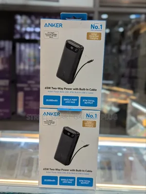 Anker 20000mah 65watts Two Way in Built Cable Power Bank
