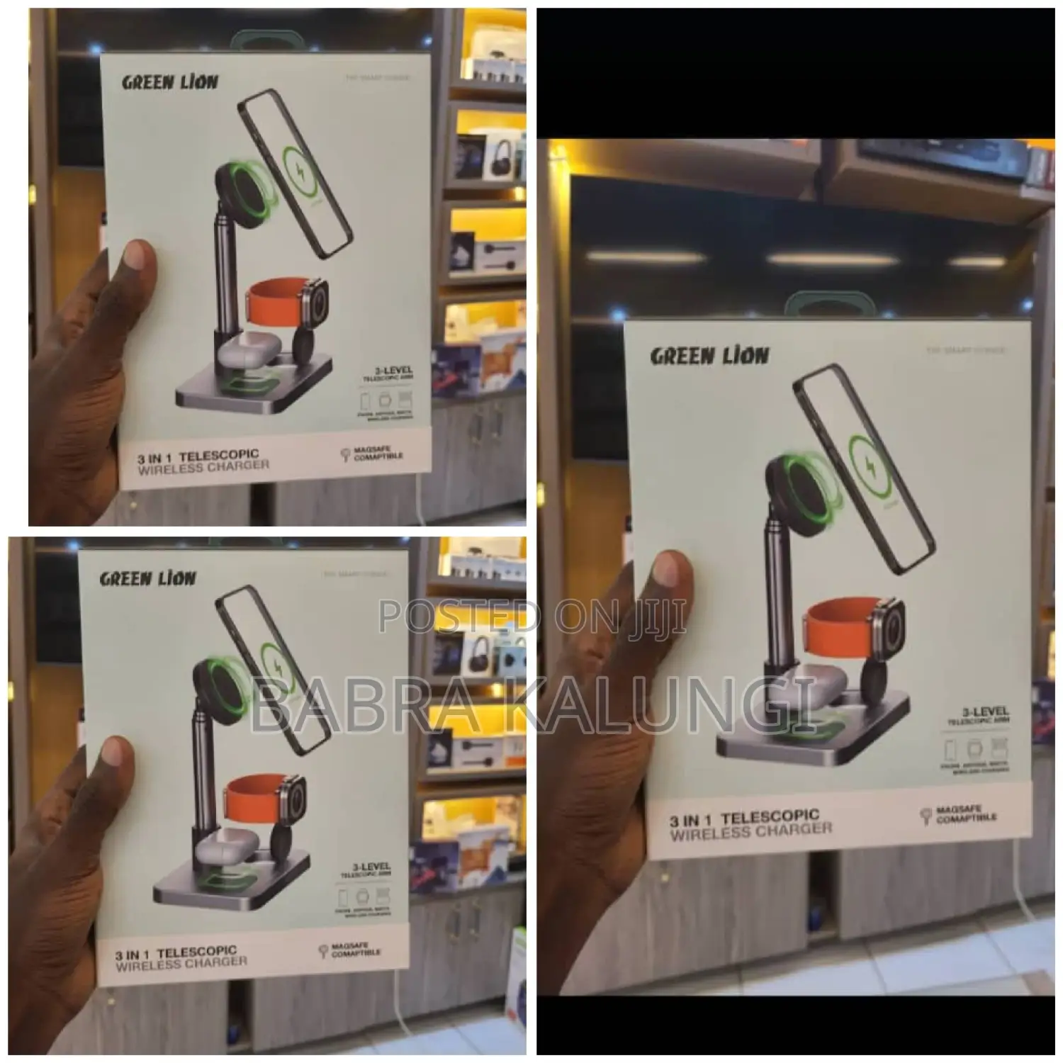 Green Lion 3 in 1 Telescopic Wireless Charger