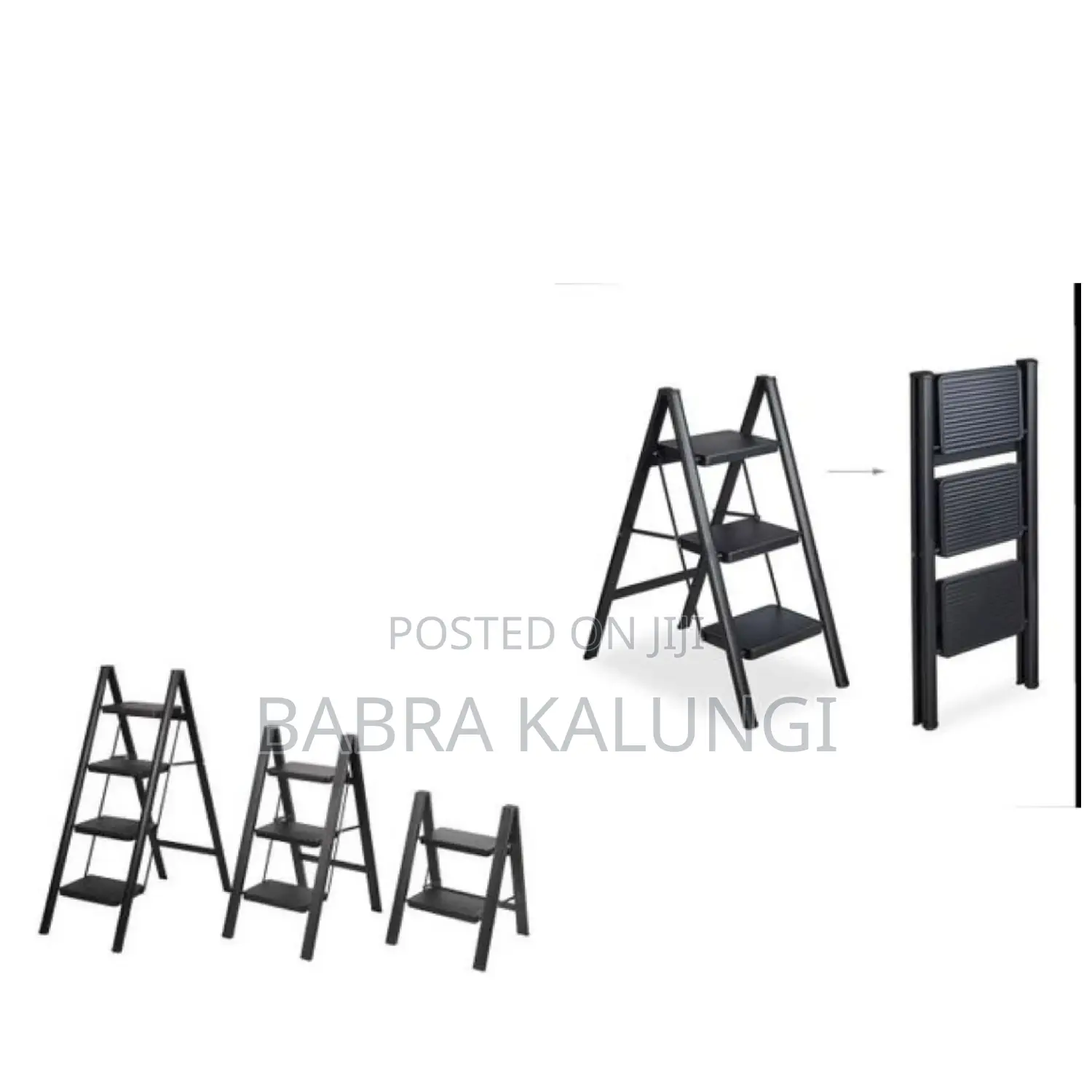 3-Step Folding Step Stool - Anti-Slip Pedal, Lightweight