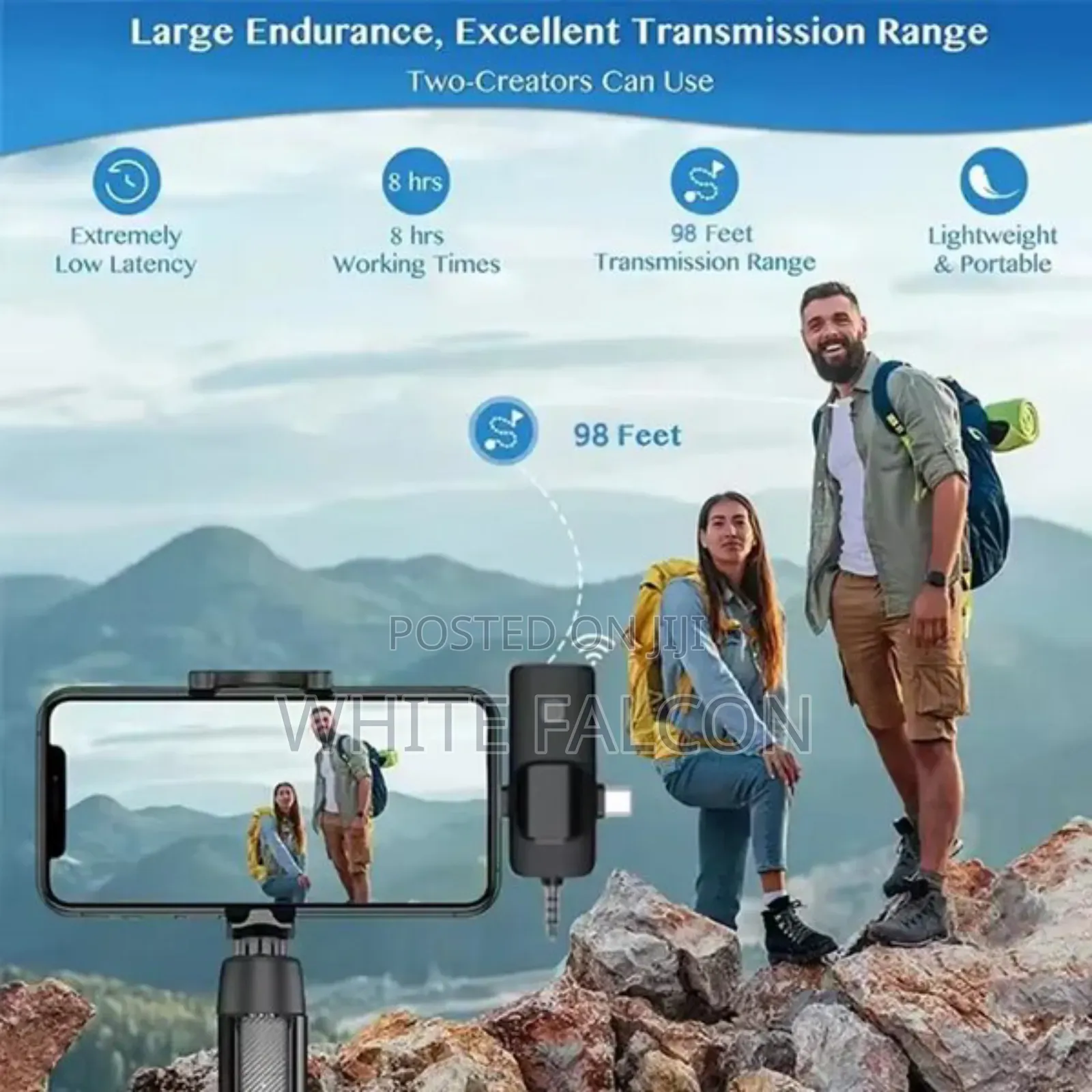 Double Wireless Lavalier Mic for Usb C, iPhone, 3.5mm