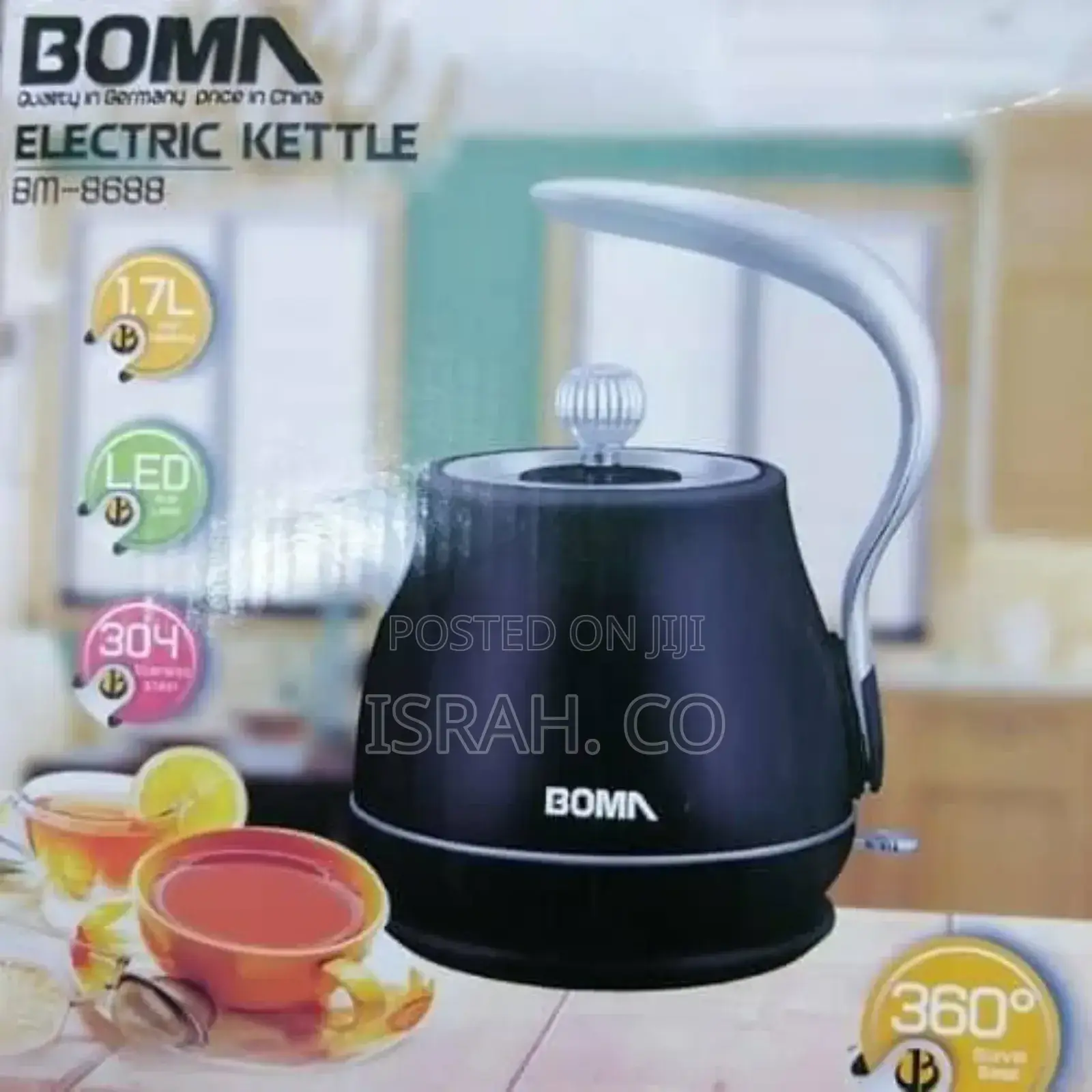Boma 1.7l Rectro Electric Heat Kettle Automatic Power-Off