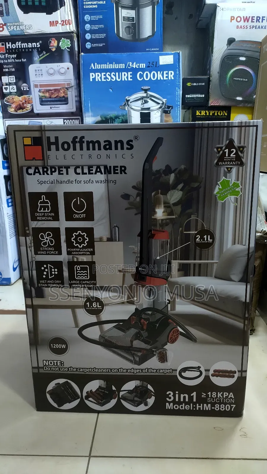 Hoffmans Carpet Cleaner Hm-8807 - Deep Stain Removal