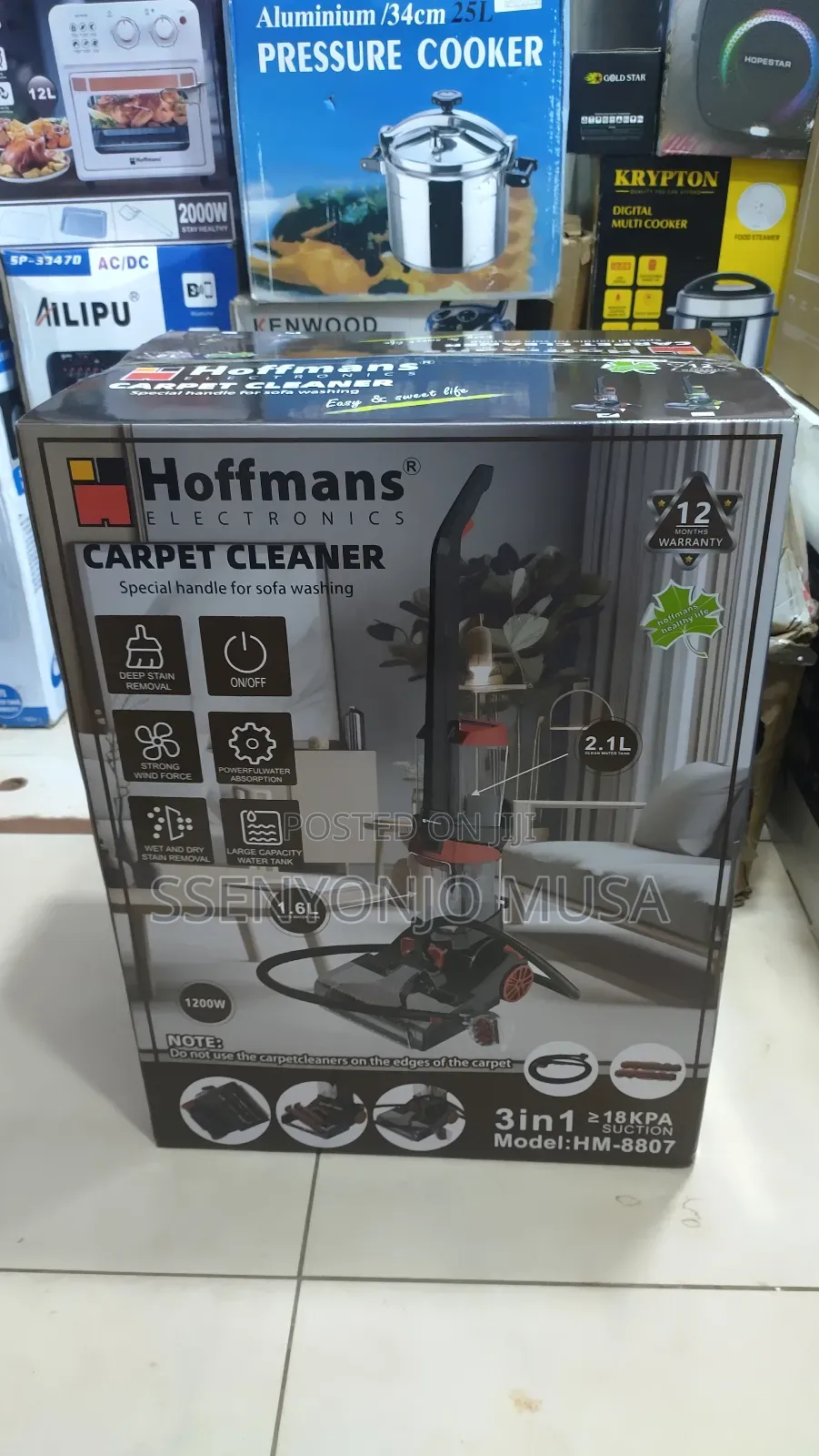 Hoffmans Carpet Cleaner Hm-8807 - Deep Stain Removal