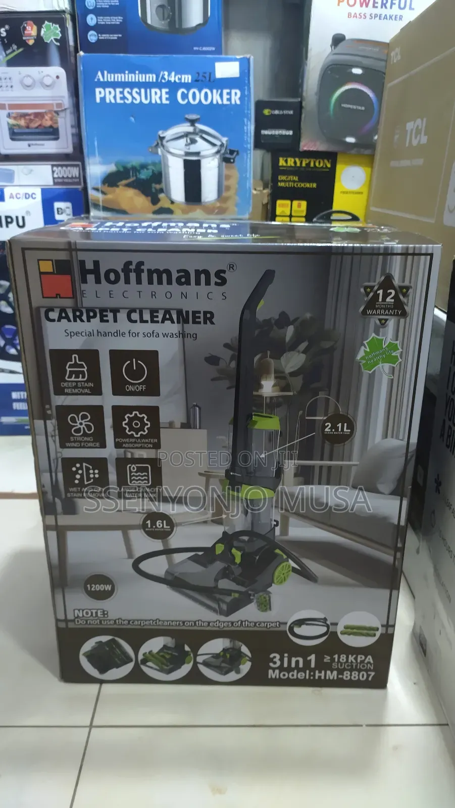 Hoffmans Carpet Cleaner Hm-8807 - Deep Stain Removal