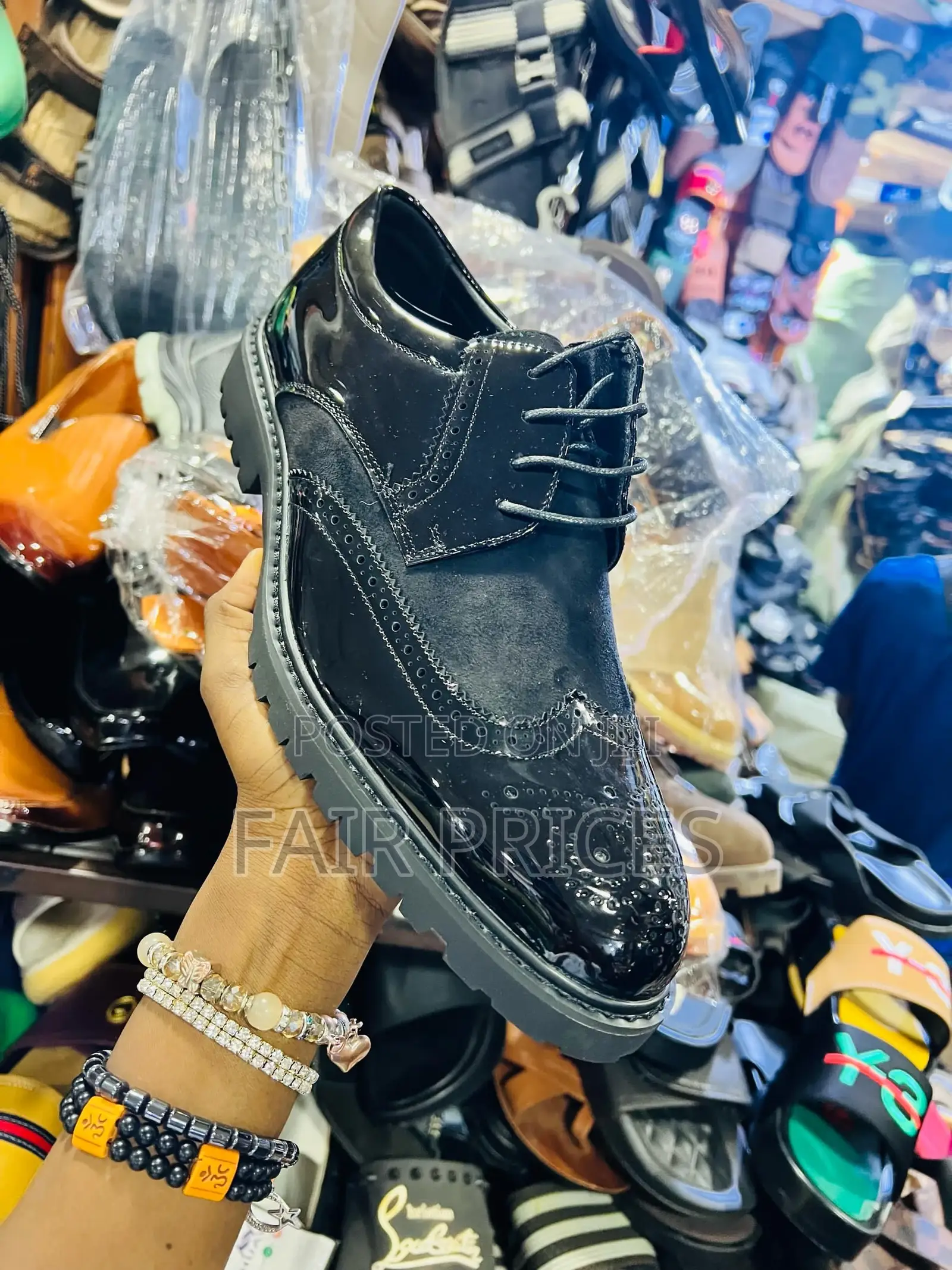 Shinny Black Laced Oxfords