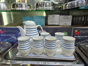 8pcs Blue Stripe Coffee Tea