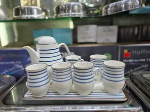 8pcs Blue Stripe Coffee Tea