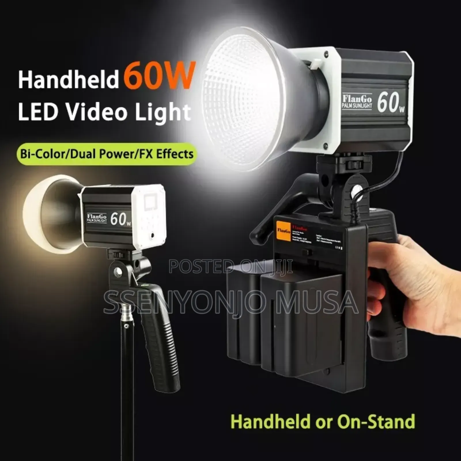 60w Led Video Light - Bi-Color, Portable, and Fan-Cooled