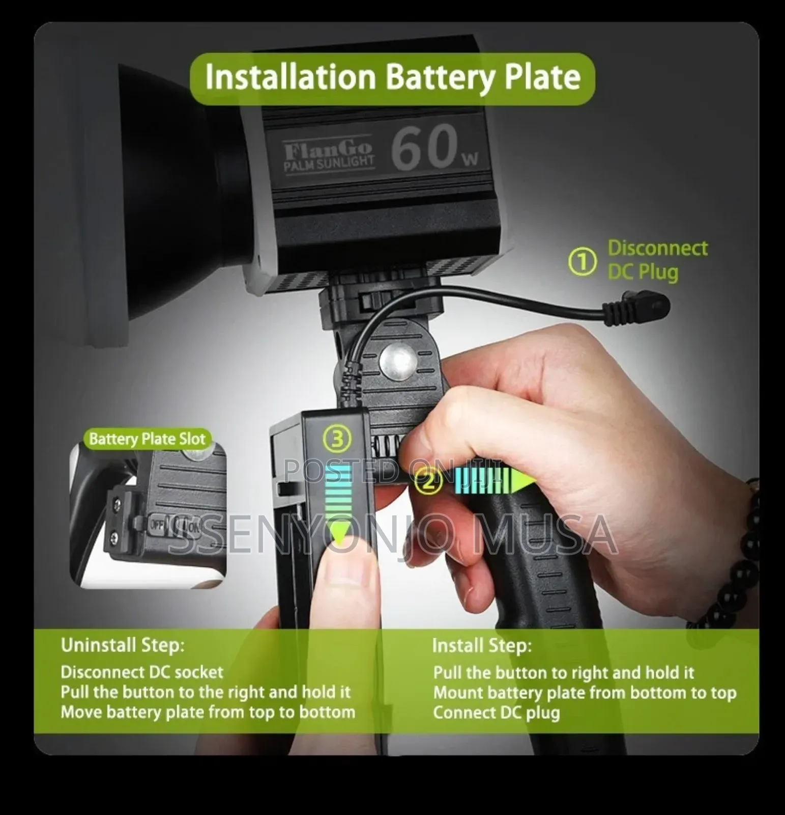 60w Led Video Light - Bi-Color, Portable, and Fan-Cooled
