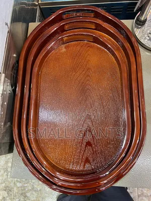 3pcs Oval-Shaped Bamboo Serving Trays