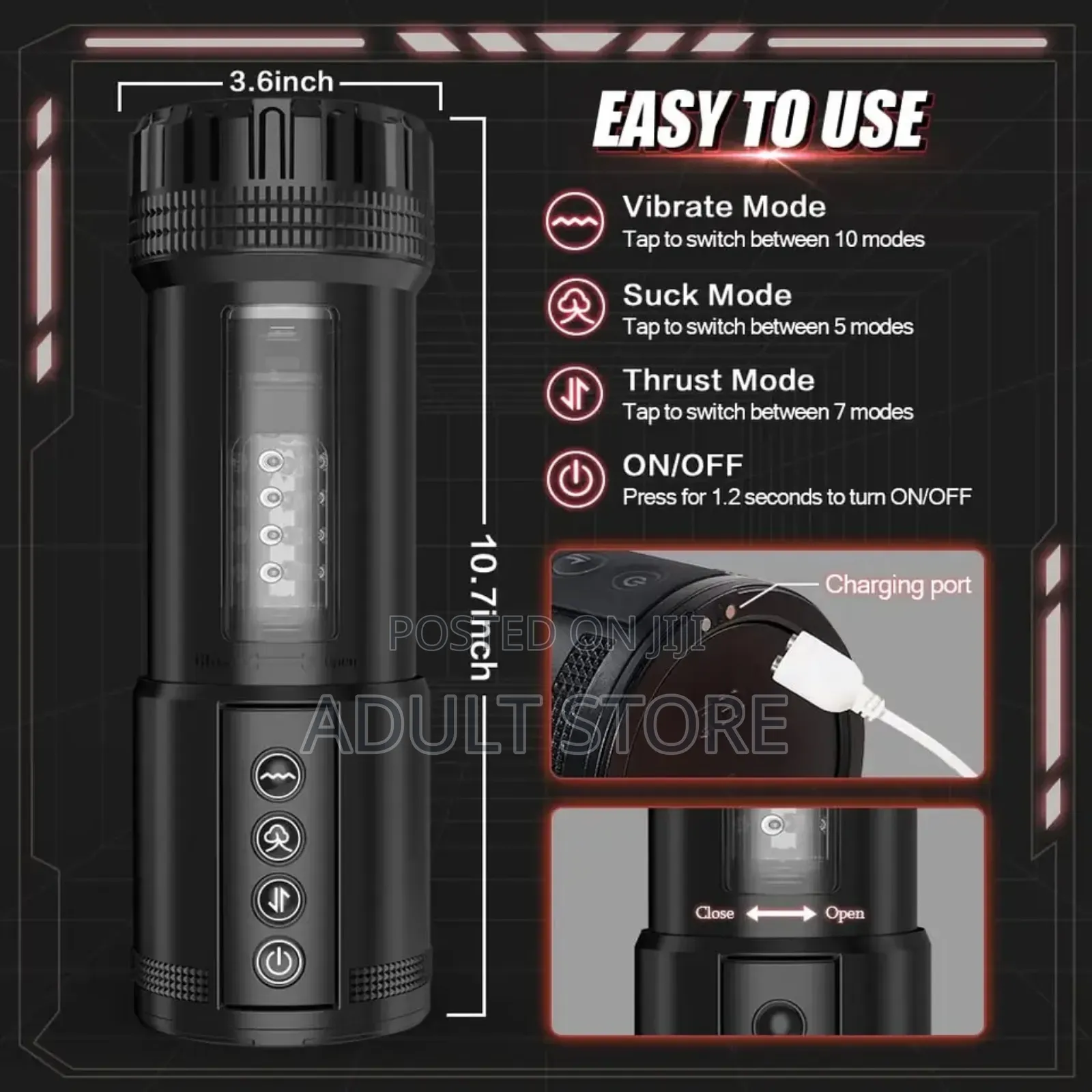 5 in 1 Sucking Telescopic Rotating Vagina Pussy Masturbator