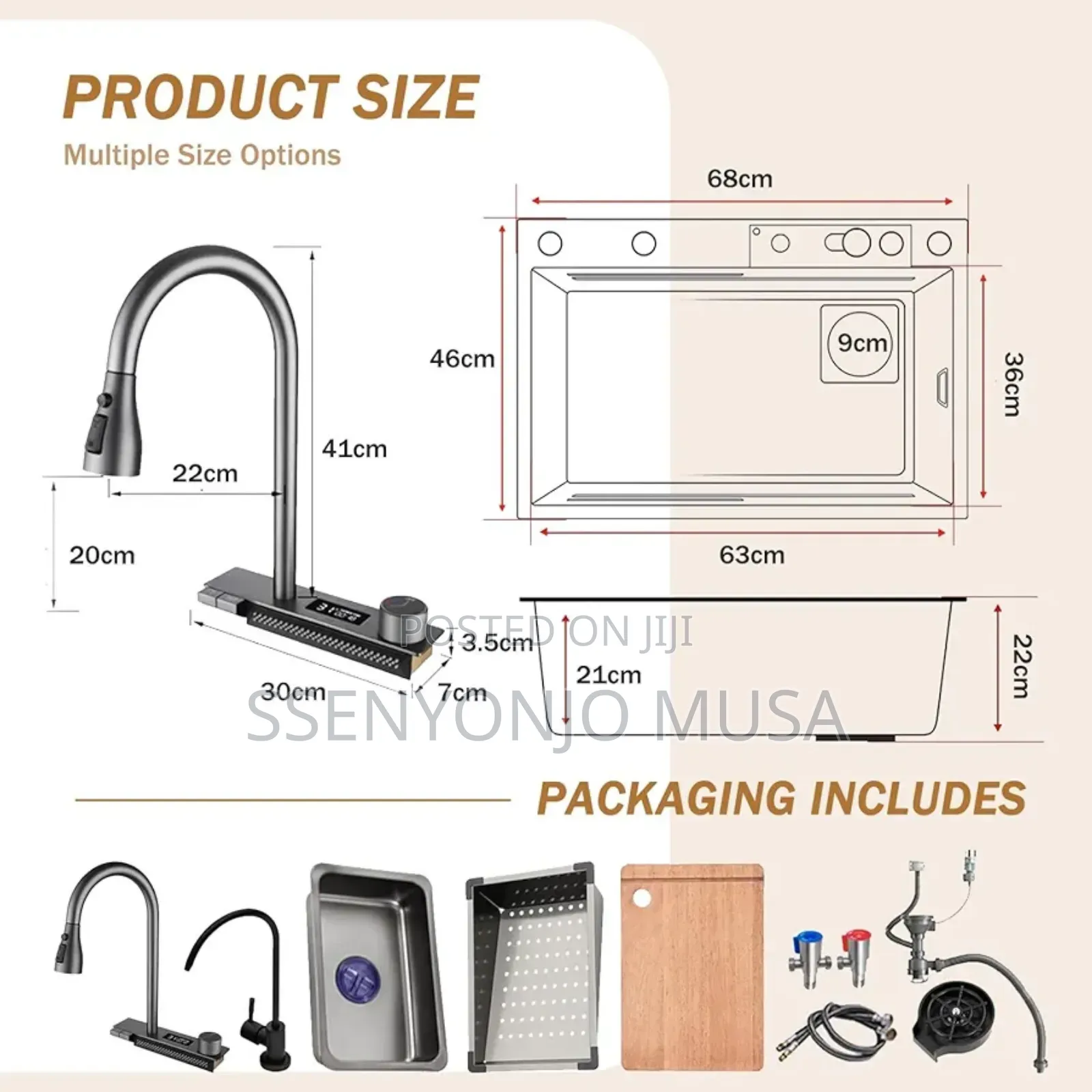 Large Stainless Steel Kitchen Sink With Digital Display