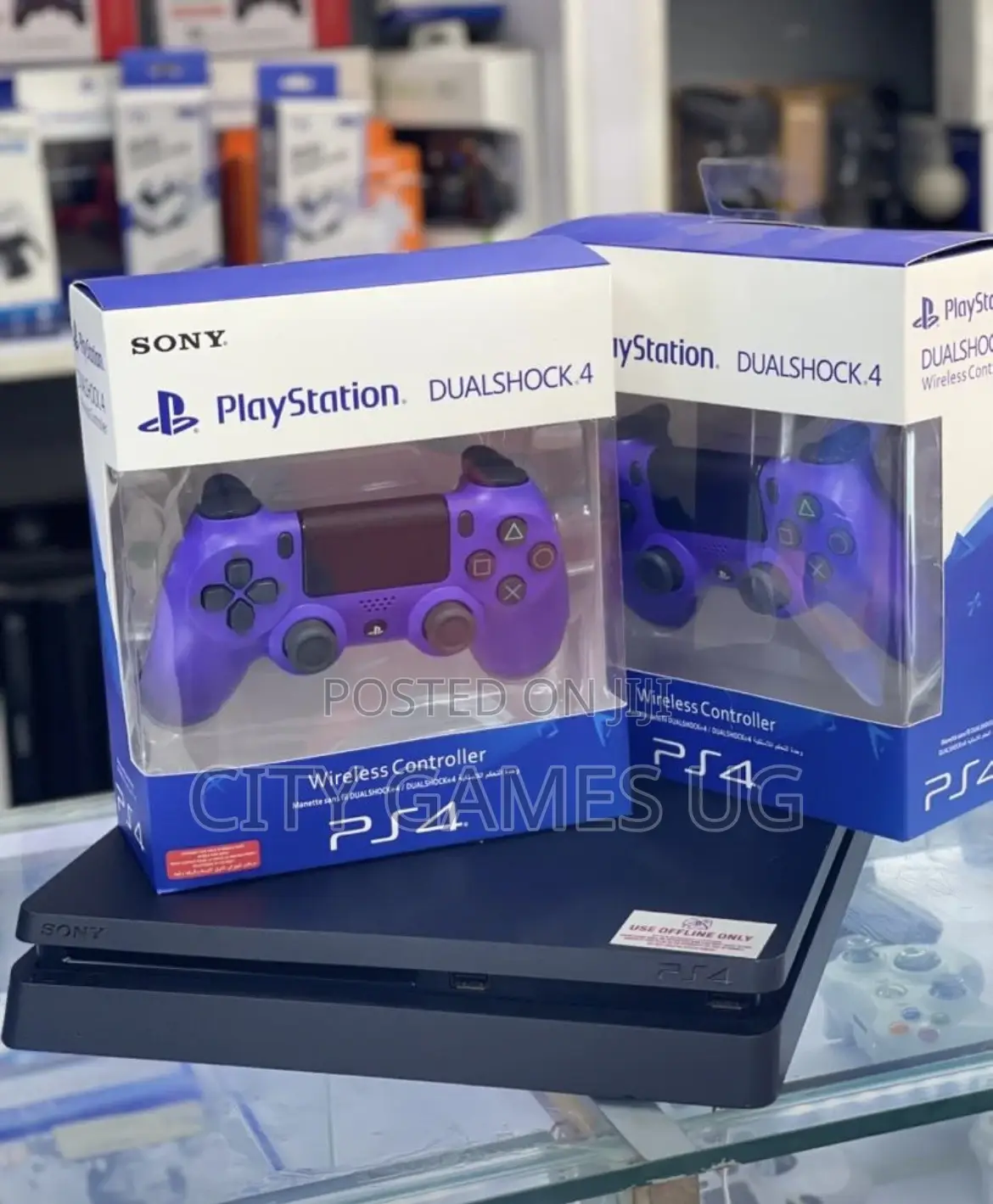 Sony Ps4 Console With Colored Controllers