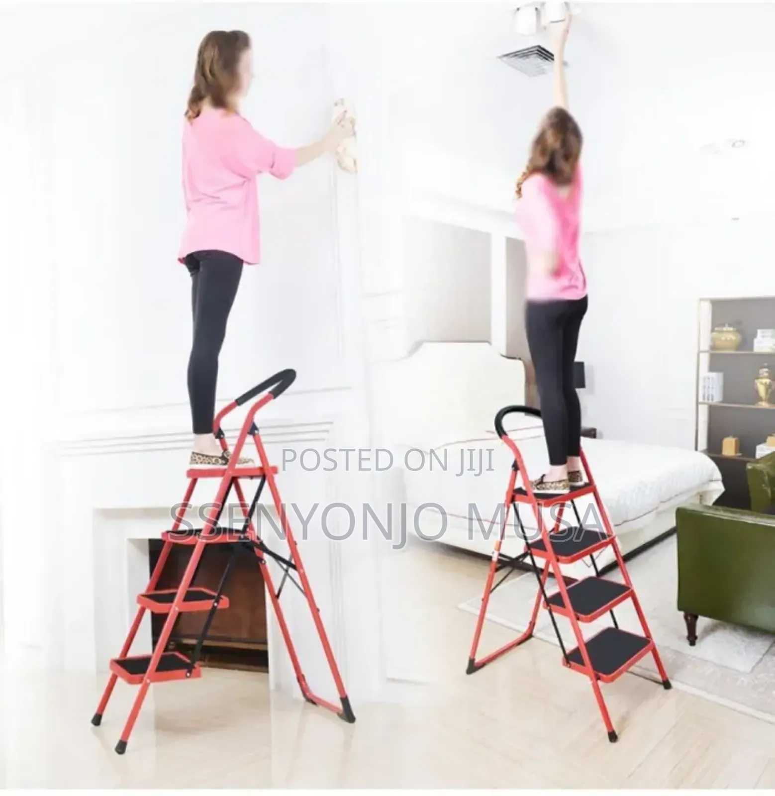 Telescopic Ladder - 4-Step Portable Step Stool With Handle