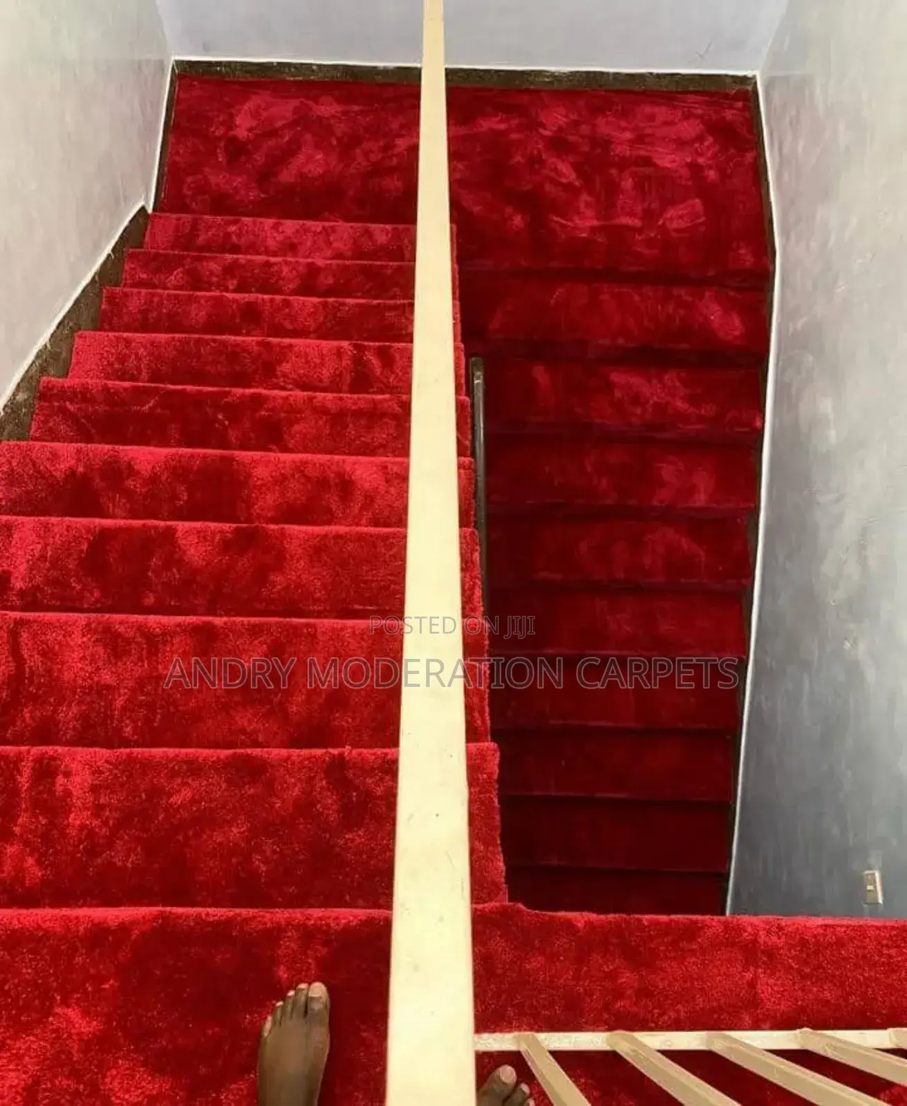 Red Stairs Wall to Wall Woolen Soft Galaxy Carpets