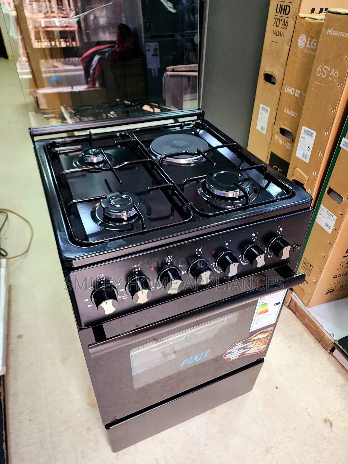 Pixels 50cm by 50cm Gas Cooker Black Color at Black Friday