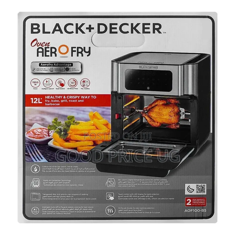 Black + Decker 12 Litre Digital Air Fryer 1500w