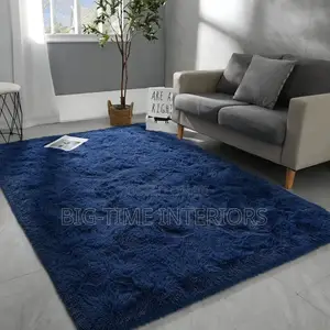 Navy Blue Soft Fluffy Center Rug