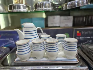8pcs Blue Stripe Coffee Tea Set