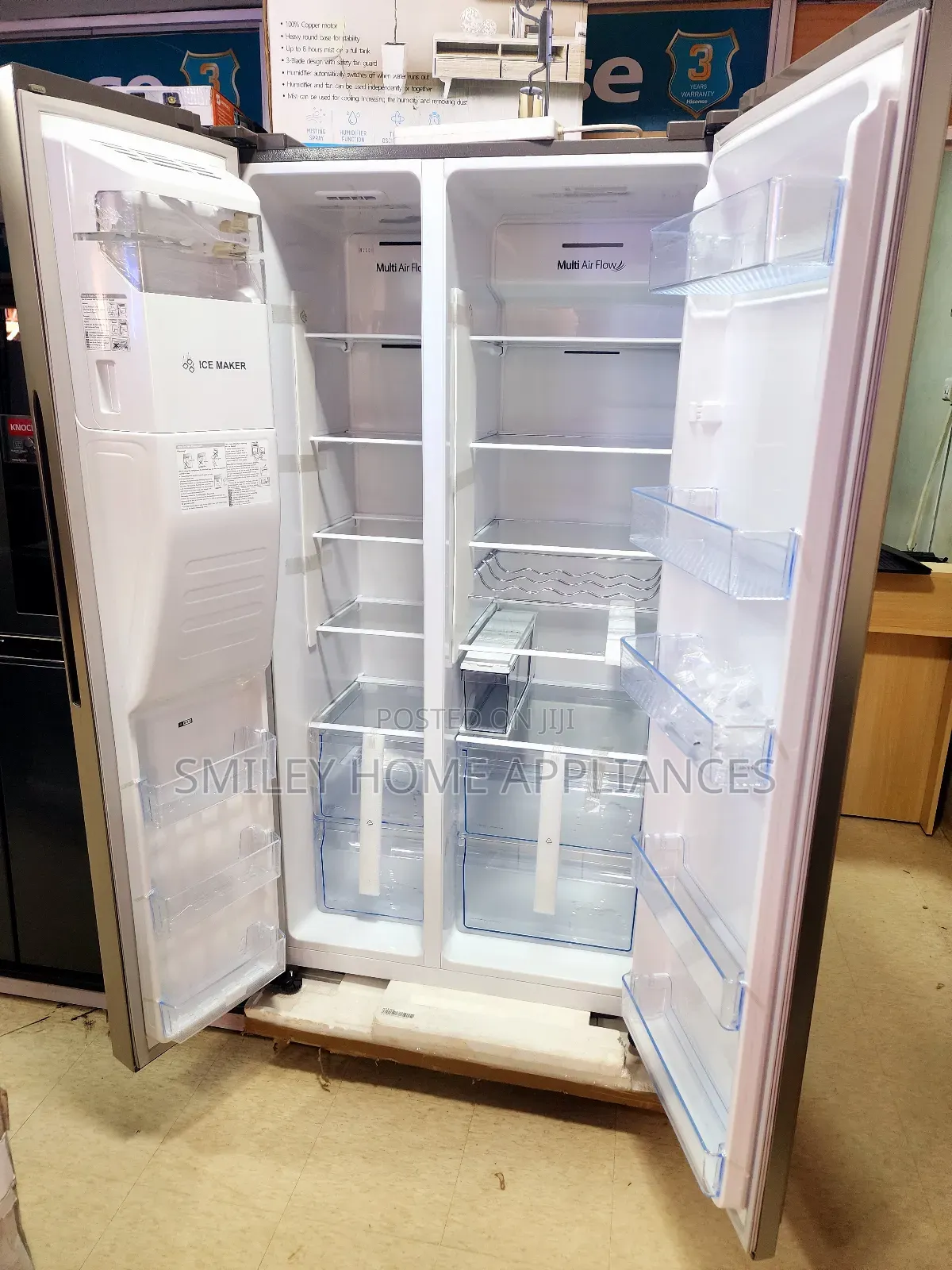 Hisense 670ltrs Stainless Steel Fridge With Ice Dispenser