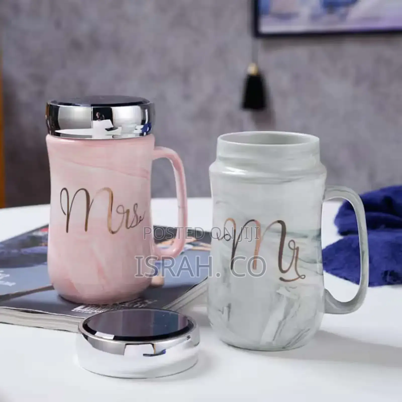 A Set of "Mr. Mrs." Ceramic Coffee Mugs