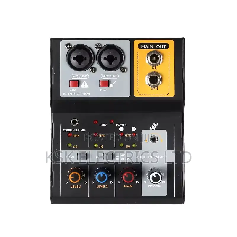 2 Channel Stereo Sound Studio Recording Audio Mixer