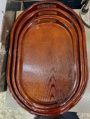 3pcs Oval-Shaped Bamboo Serving Trays