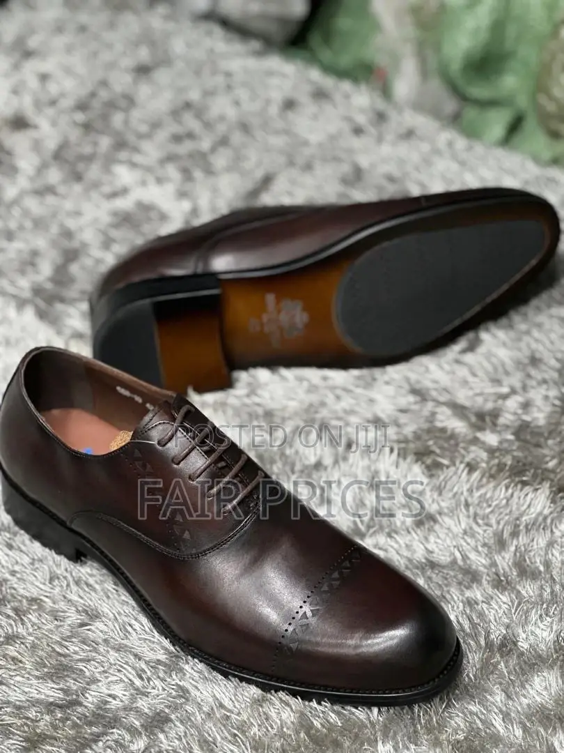 Genuine Leather Office Shoes Brown