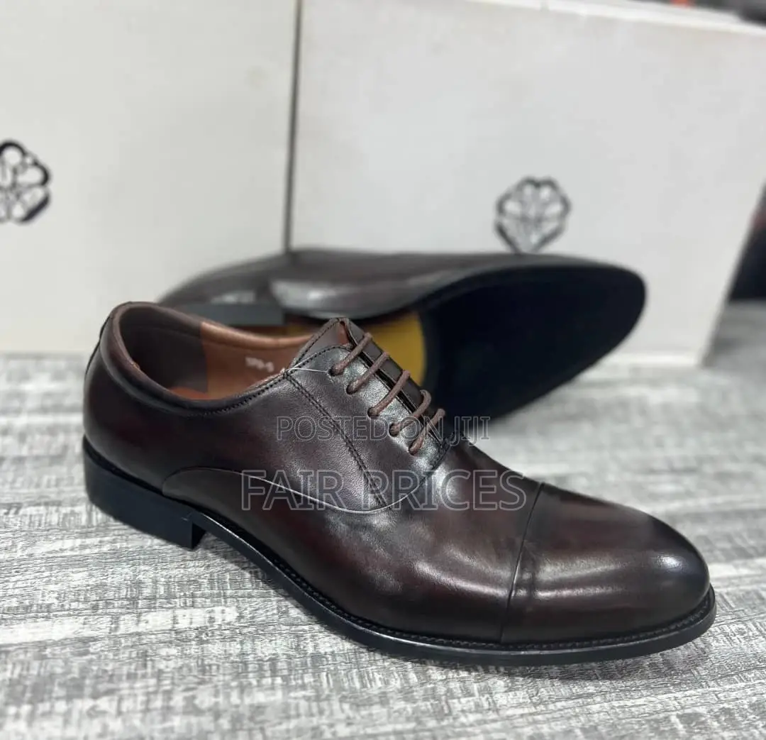 Genuine Leather Office Shoes Brown