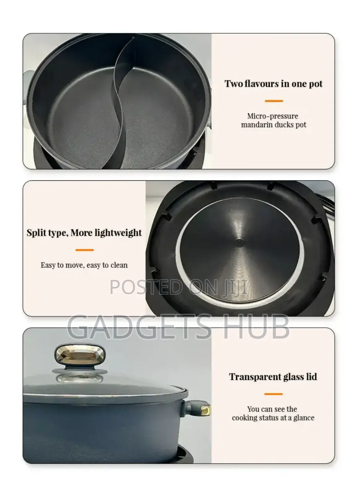 5l Aluminum Electric Skillet Hot Cooking Pot Electric Pan